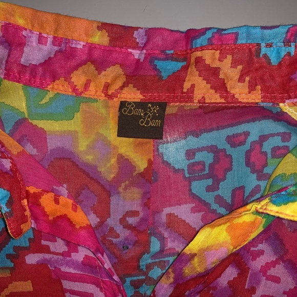 🔥5/$20🔥 “Bam Bam” Colorful Cotton Semi-Sheer Shirt - Picture 8 of 8